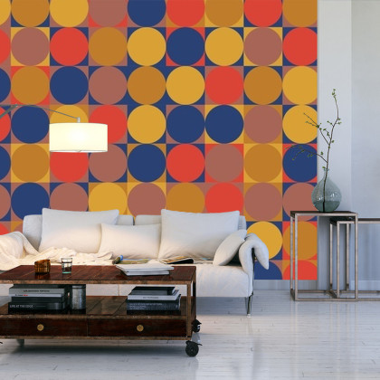 Fototapeta Retro Pattern, Geometric Colorful Abstract