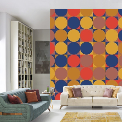 Fototapeta Retro Pattern, Geometric Colorful Abstract
