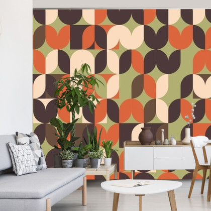Fototapeta Retro Pattern, Geometric Colorful Abstract