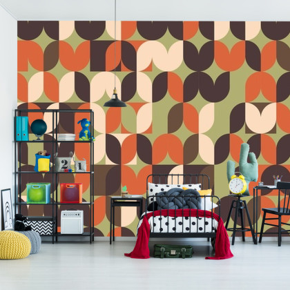 Fototapeta Retro Pattern, Geometric Colorful Abstract