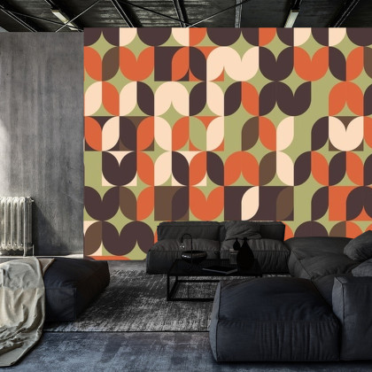Fototapeta Retro Pattern, Geometric Colorful Abstract