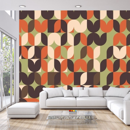 Fototapeta Retro Pattern, Geometric Colorful Abstract