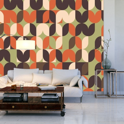 Fototapeta Retro Pattern, Geometric Colorful Abstract