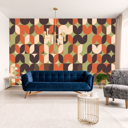 Fototapeta Retro Pattern, Geometric Colorful Abstract