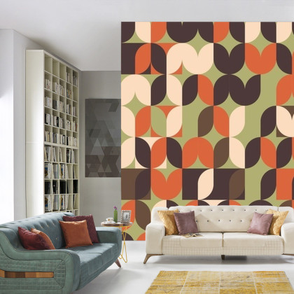 Fototapeta Retro Pattern, Geometric Colorful Abstract