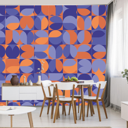 Fototapeta Retro Pattern, Geometric Colorful Abstract