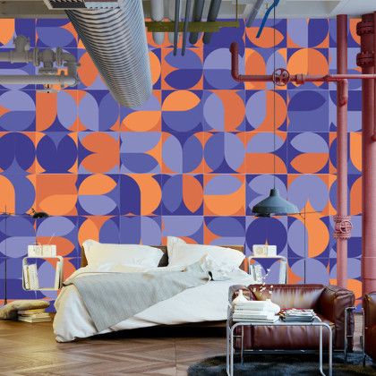 Fototapeta Retro Pattern, Geometric Colorful Abstract