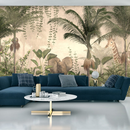 Fototapeta Tropical Trees And Leaves For Digital Printing Wallpaper, Custom Design Wallpaper - 3D