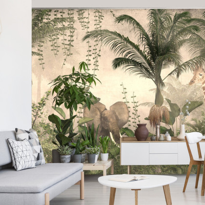 Fototapeta Tropical Trees And Leaves For Digital Printing Wallpaper, Custom Design Wallpaper - 3D