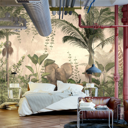 Fototapeta Tropical Trees And Leaves For Digital Printing Wallpaper, Custom Design Wallpaper - 3D