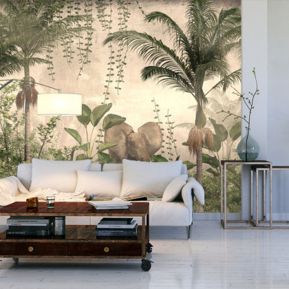 Fototapeta Tropical Trees And Leaves For Digital Printing Wallpaper, Custom Design Wallpaper - 3D
