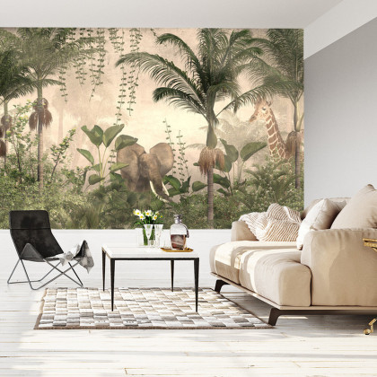 Fototapeta Tropical Trees And Leaves For Digital Printing Wallpaper, Custom Design Wallpaper - 3D