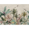Fototapeta Wallpaper Palm Tropical Forest Vintage Jungle Pattern With Birds