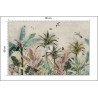 Fototapeta Wallpaper Palm Tropical Forest Vintage Jungle Pattern With Birds