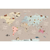 Fototapeta Animals World Map For Kids Wallpaper Design