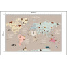 Fototapeta Animals World Map For Kids Wallpaper Design