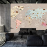 Fototapeta Animals World Map For Kids Wallpaper Design