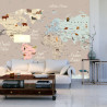 Fototapeta Animals World Map For Kids Wallpaper Design