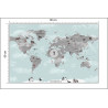 Fototapeta Animals World Map For Kids Wallpaper Design