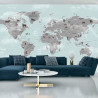 Fototapeta Animals World Map For Kids Wallpaper Design