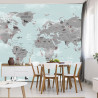 Fototapeta Animals World Map For Kids Wallpaper Design