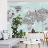 Fototapeta Animals World Map For Kids Wallpaper Design