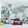 Fototapeta Animals World Map For Kids Wallpaper Design