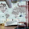Fototapeta Animals World Map For Kids Wallpaper Design