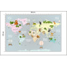 Fototapeta Animals World Map For Kids Wallpaper Design