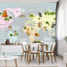 Fototapeta Animals World Map For Kids Wallpaper Design