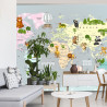 Fototapeta Animals World Map For Kids Wallpaper Design