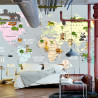 Fototapeta Animals World Map For Kids Wallpaper Design