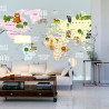 Fototapeta Animals World Map For Kids Wallpaper Design