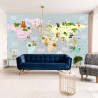 Fototapeta Animals World Map For Kids Wallpaper Design