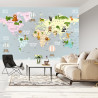 Fototapeta Animals World Map For Kids Wallpaper Design