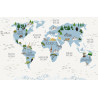 Fototapeta Animals World Map For Kids Wallpaper Design
