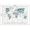 Fototapeta Animals World Map For Kids Wallpaper Design