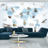 Fototapeta Animals World Map For Kids Wallpaper Design