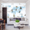 Fototapeta Animals World Map For Kids Wallpaper Design