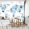 Fototapeta Animals World Map For Kids Wallpaper Design