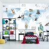 Fototapeta Animals World Map For Kids Wallpaper Design
