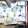 Fototapeta Animals World Map For Kids Wallpaper Design