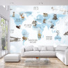 Fototapeta Animals World Map For Kids Wallpaper Design