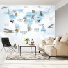 Fototapeta Animals World Map For Kids Wallpaper Design