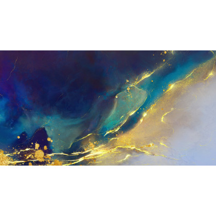 Fototapeta Golden Abstract Elements With Watercolor Texture