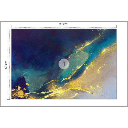Fototapeta Golden Abstract Elements With Watercolor Texture