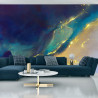 Fototapeta Golden Abstract Elements With Watercolor Texture