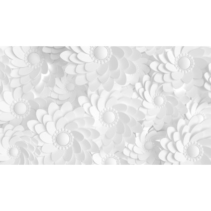 Fototapeta Beautiful, Elegant Paper Flower In The Style Of Hand-Made On A White Wall. 3D , 3D Rendering.