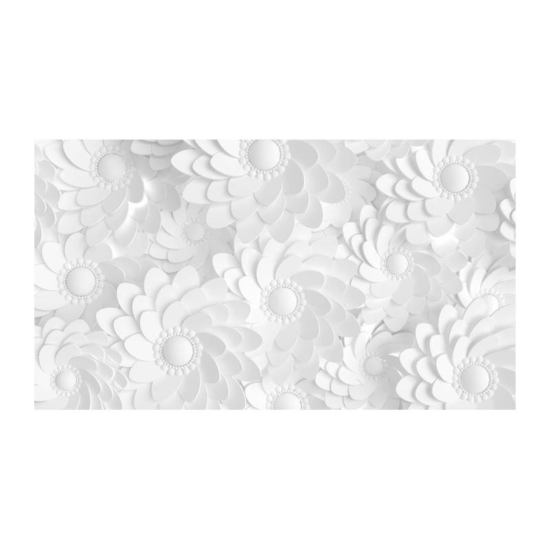 Fototapeta Beautiful, Elegant Paper Flower In The Style Of Hand-Made On A White Wall. 3D , 3D Rendering.