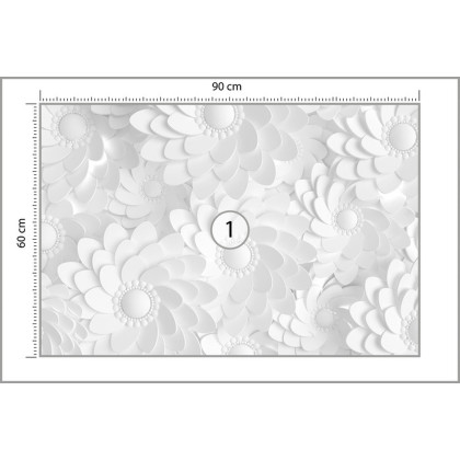Fototapeta Beautiful, Elegant Paper Flower In The Style Of Hand-Made On A White Wall. 3D , 3D Rendering.